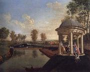 Edward Haytley, The Brockman Family and Friends at Beachborough Manor The Temple Pond looking from the Rotunda